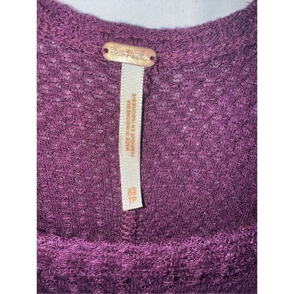 Free People Ventura Thermal Oversized High low Henley African Violet Size X-Smal - Picture 4 of 4